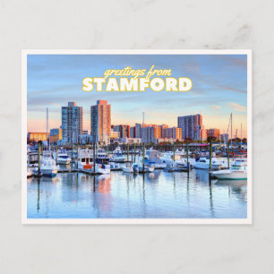 Stamford Connecticut Silhouette Haven Botengroet Briefkaart