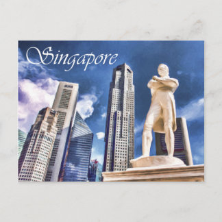 Stamford Raffles Landing Site and Statue Singapore Briefkaart