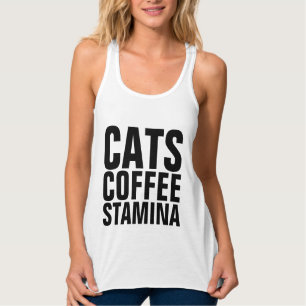 STAMINA CAT T-shirts, KATTEN KOFFIE Tanktop