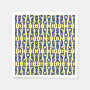 Stammen Batik - Blauw, Grijs en Geel Staal Servet