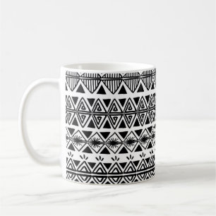 stammenpatroon met zwarte en witte hand d koffiemok