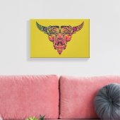 stammodel van stier en tattoo canvas afdruk (Insitu (Woonkamer))