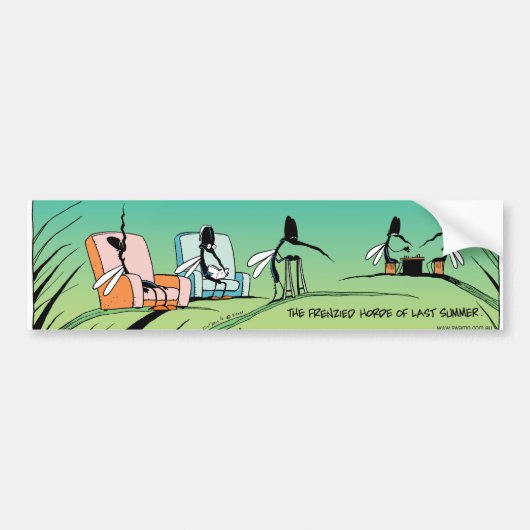 Stamp Mosquito Retirement Home Bumpersticker (Voorkant)