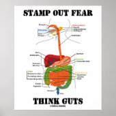 Stamp Out Fear Think Guts (Humor spijsverteringsst Poster (Voorkant)