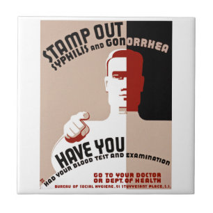 Stamp Out Syphilis and Gonorrhea Tegeltje