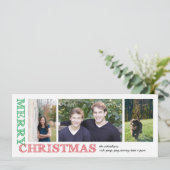 Stamped Merry Kerstmis Feestdagenkaart (Staand voorkant)