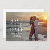 Stamped Serif Wording Save The Date (Voorkant / Achterkant)