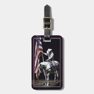 Stampede gebeden (rode, witte & blauwe rand) bagagelabel