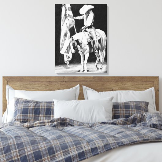 Stampede Prayers (ballpoint) Canvas Afdruk (Insitu (Slaapkamer))