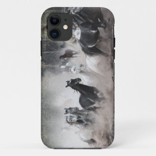 Stampeding Mustang Horses & Teepee iPhone 5 Hoesje