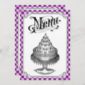 Stampunk Checkerboard Wedding Menu-kaarten Menu (Voorkant / Achterkant)