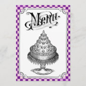 Stampunk Checkerboard Wedding Menu-kaarten Menu (Voorkant)