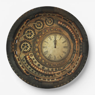 Stampunk Clock Wegwerppapier Borden Papieren Bordje
