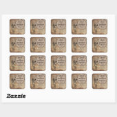 Stampunk Inventor Top Hat Personalized Event Vierkante Sticker (Vel)
