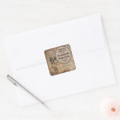 Stampunk Inventor Top Hat Personalized Event Vierkante Sticker (Envelop)