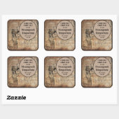 Stampunk Inventor Top Hat Personalized Event Vierkante Sticker (Vel)