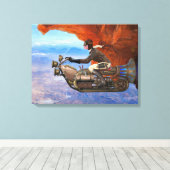 Stampunk-vliegmachine Canvas Afdruk (Insitu (Houten vloer))
