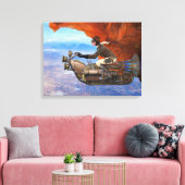 Stampunk-vliegmachine Canvas Afdruk (Insitu (Woonkamer))