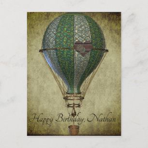 Stampunk Warme Luchtballon Birthday Briefkaart