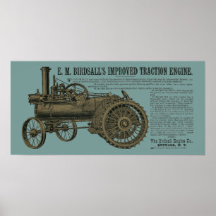 Stamtractiemotor 1889 voor Boerderij van Birdsall Poster