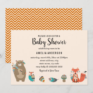 Stamverwante dier zoete baby shower uitnodiging