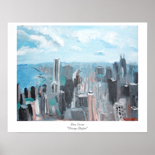 Stan Levine "Chicago Skyline" Poster (Voorkant)