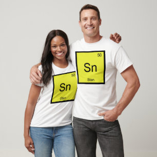 Stan Naam Chemie Element Periodiek Systeem T-shirt