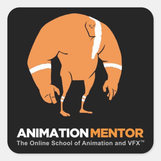 Stan Square Sticker - Animatie mentor (Voorkant)