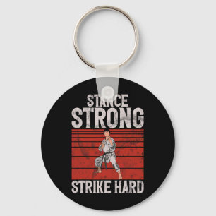 Stance Sterk Slaan Hard Karate Sleutelhanger
