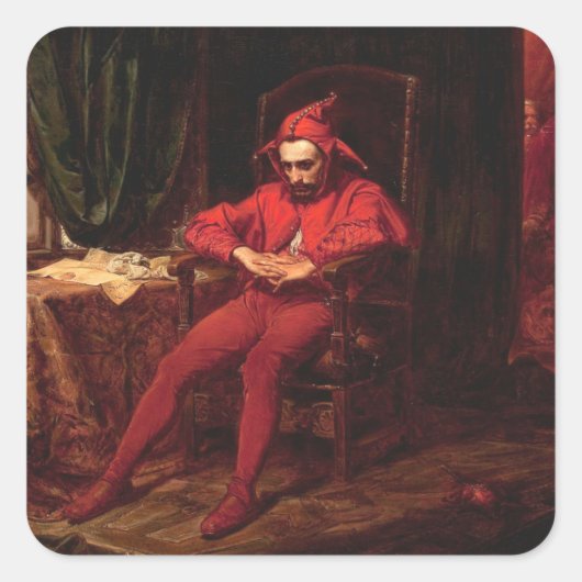 Stańczyk door Jan Matejko Vierkante Sticker (Voorkant)