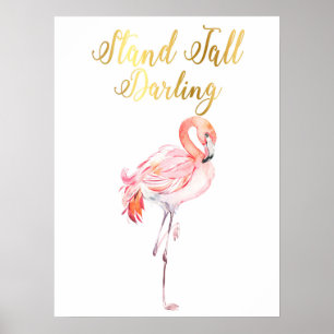 Stand-all Darling Flamingo Afdrukken POSTER