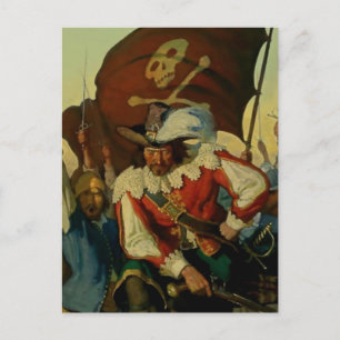 “Stand and Deliver” Piratenkunst van NC Wyeth Briefkaart