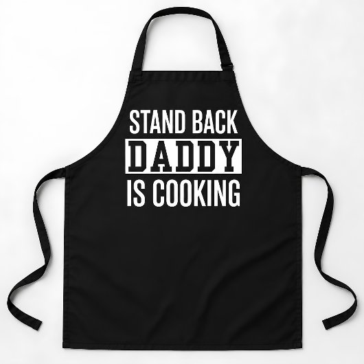 Stand back papa kookt grappig schort