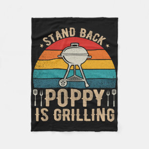Stand Back Poppy is het grillen BBQ minnaar Vaderd Fleece Deken