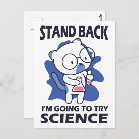 Stand Back - Schattige kattenwetenschapper experim Briefkaart (Voorkant / Achterkant)