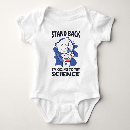 Stand Back - Schattige kattenwetenschapper experim Romper (Voorkant)