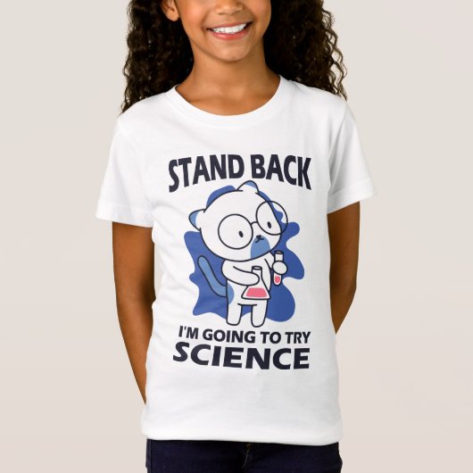 Stand Back - Schattige kattenwetenschapper experim T-shirt (Voorkant)