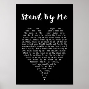 Stand-by-stand zwarte wand Kunst Song Lyric Print