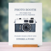Stand de photomaton de mariage à l'aquarelle bleu  (Neutre)