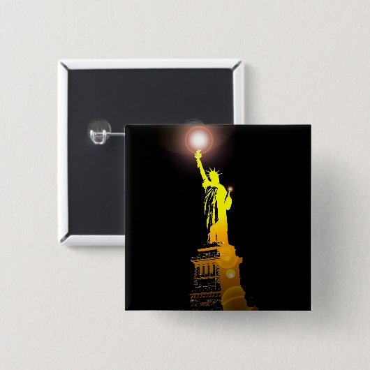 Stand for Freedom: Vrijheidsbeeld Travel Button (Voorkant /achterkant)