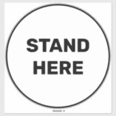 Stand Hier aangepaste tekst covid grote vloercirke Sticker (Vel)