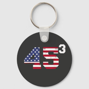 Stand met 45 Pro Trump USA Vlag 4 juli Sleutelhanger