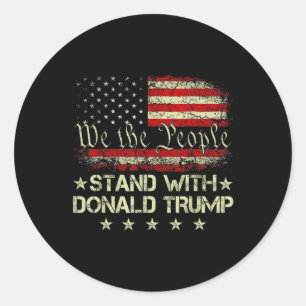 Stand met Donald Trump 2024 ondersteuning Take Ame Ronde Sticker
