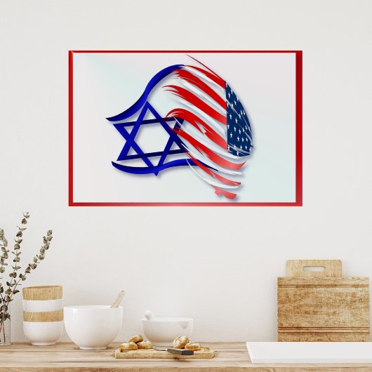 Stand met Israël-bordje Poster (Keuken)