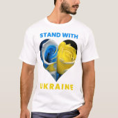 Stand met Oekraïne, Oekraïense Hart Vlag, Oekraïen T-shirt (Voorkant)