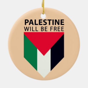 Stand met Palestina, vlag en olijfboom Keramisch Ornament
