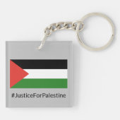 Stand met Palestine Solidariteit Acryl Sleutelhang Sleutelhanger (Achterkant)