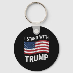 Stand met Trump Amerikaanse vlag Mannen Vrouw USA Sleutelhanger