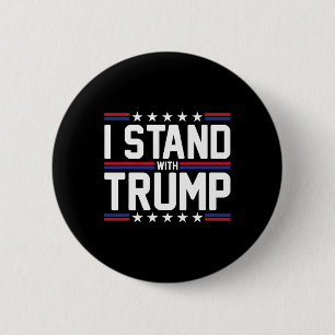 Stand met Trump Amerikaanse vlag VS Trump supporte Ronde Button 5,7 Cm