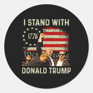 Stand met Trump Grappige Trump 2024 Ronde Sticker